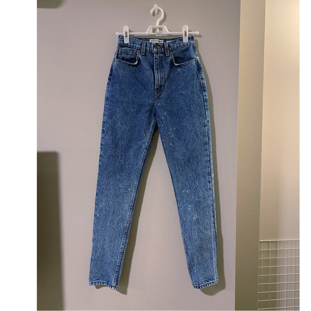 American Apparel High-Waist Jean 26 Medium Marble Wash